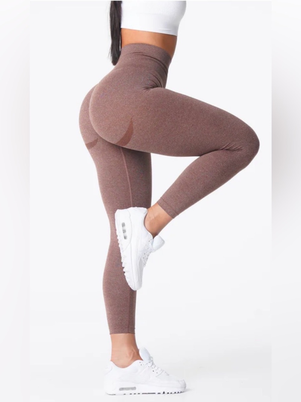NVGTN Cocoa Brown Curve Seamless Athletic Leggings Large